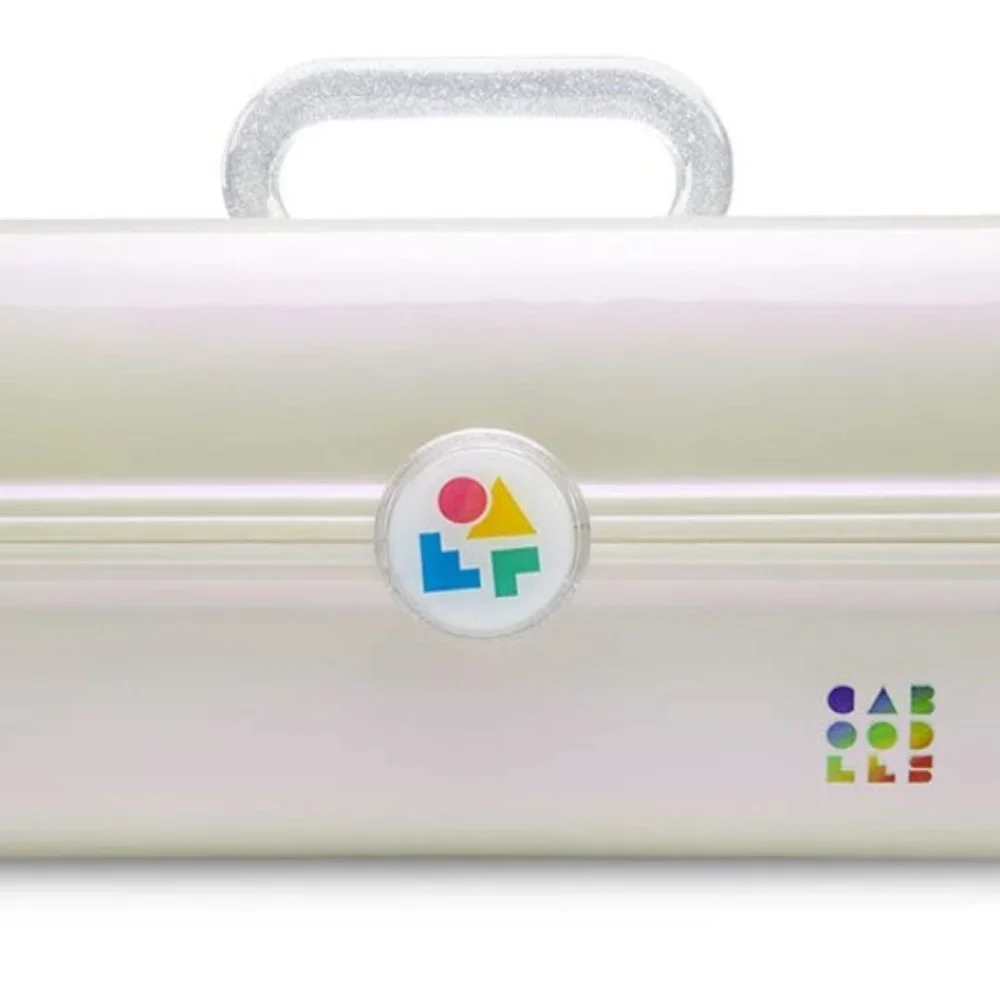 Caboodles On-The-Go Girl Makeup Cosmetic Travel Organizer, White Opal
